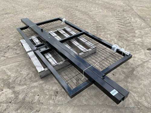 NEW/UNUSED 2.4M x 1.2M Meshed Pedestrian Gate c/w Posts (Black)