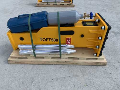 UNRESERVED TOFT 530 Hydraulic Breaker To Suit 2T-5T Excavator c/w 2 x Chisels