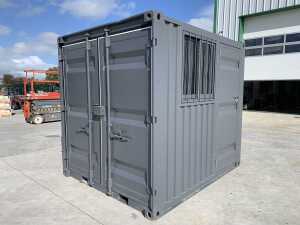 NEW/UNUSED 8FT x 7FT Storage Container c/w Double Doors, Side Door & Window - 2