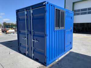 NEW/UNUSED 8FT x 7FT Storage Container c/w Double Doors, Side Door & Window - 2