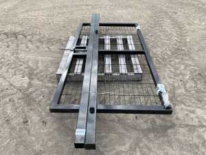 NEW/UNUSED 2.4M x 1.2M Meshed Pedestrian Gate c/w Posts (Black) - 2