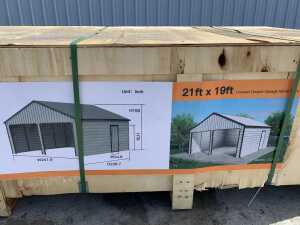 NEW/UNUSED 21FT x 19FT Double Garage Metal Shed - 2