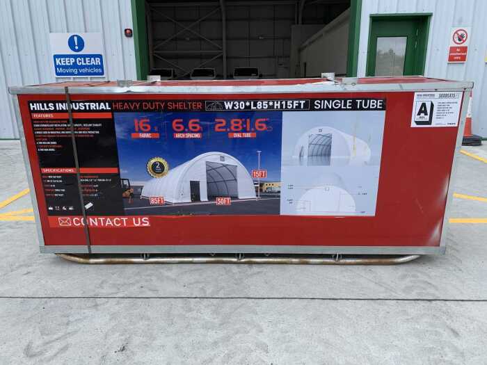 NEW/UNUSED 85FT x 30FT x 15FT Heavy Duty Dome Shelter