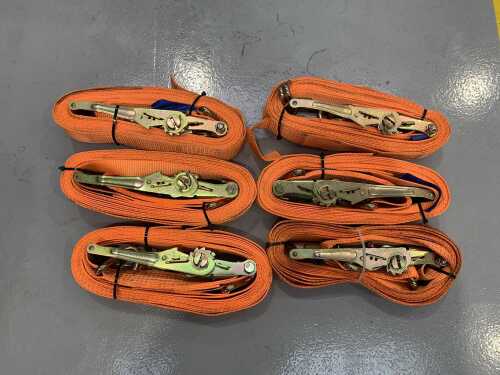 6 x 5T/10M Ratchet Straps (Orange)