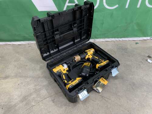 Dewalt 18V Drill / Impact Gun c/w 2x Batteries & a Charger