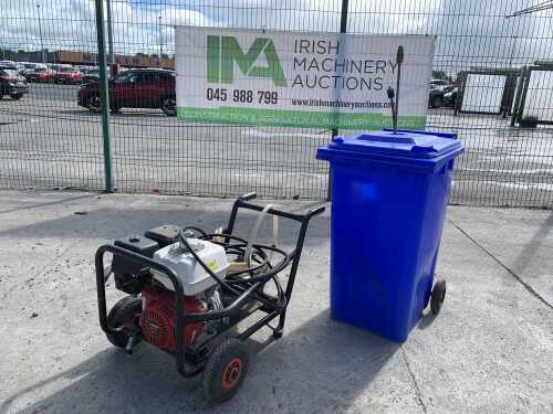 Honda GX390 Portable Petrol Power Washer c/w Hoses, Lance & Water Bin