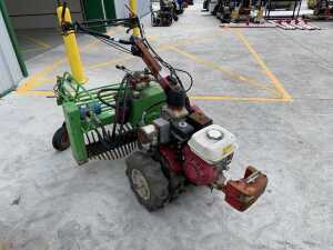 Honda F&R Petrol Pedestrian Power Unit c/w Martyns Hydra-Power SP90 Stone Rake - 6