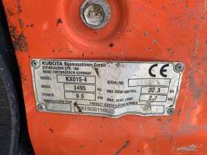 2017 Kubota K015-4 1.5T Excavator c/w Bucket - 14