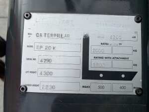 2005 Caterpillar EP20K 2T Electric Forklift c/w Container Mast - 10