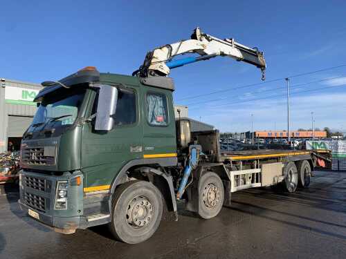2006 Volvo FM380 Beavertail Plant Truck c/w Cormagh Extendble Crane & Remote